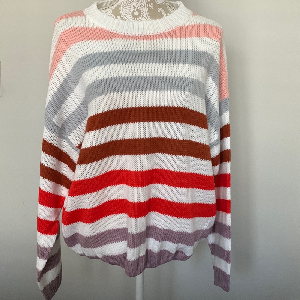 Multi colored striped sweater